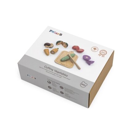VIGA medinis pjaustymo rinkinys ant lentelės – Daržovės 5 VIGA medinis pjaustymo rinkinys ant lentelės – Daržovės 5