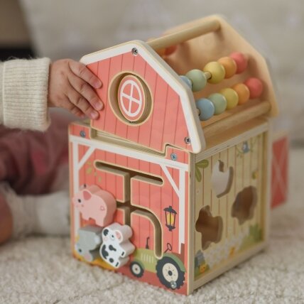 TOOKY TOY Medinė veiklų daržinė – rūšiuoklis, skaitliukas Montessori 5