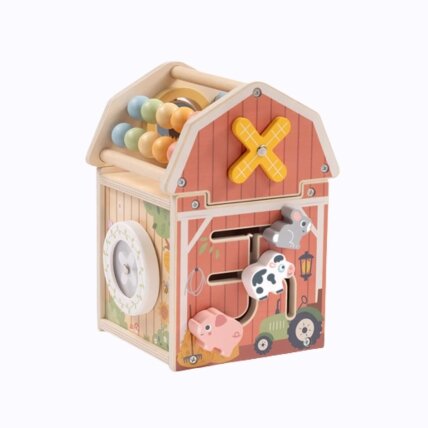 TOOKY TOY Medinė veiklų daržinė – rūšiuoklis, skaitliukas Montessori 11