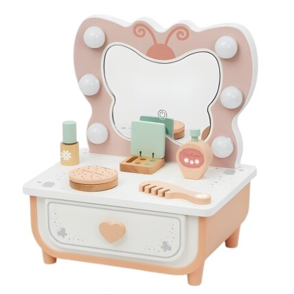 TOOKY TOY Medinė tualetinis staliukas Drugelis, priedai, veidrodis su LED apšvietimu + kosmetika 8 TOOKY TOY Medinė tualetinis staliukas Drugelis, priedai, veidrodis su LED apšvietimu + kosmetika 8