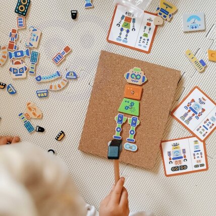 VIGA medinė kalimo mozaika Robotai 45 elementai Montessori 1 VIGA medinė kalimo mozaika Robotai 45 elementai Montessori 1