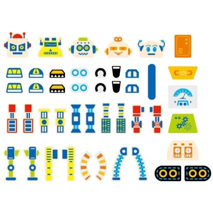 VIGA medinė kalimo mozaika Robotai 45 elementai Montessori 9