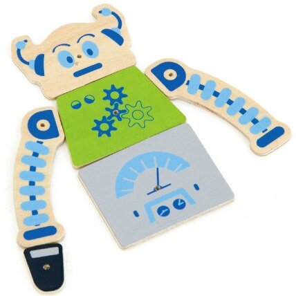 VIGA medinė kalimo mozaika Robotai 45 elementai Montessori 12