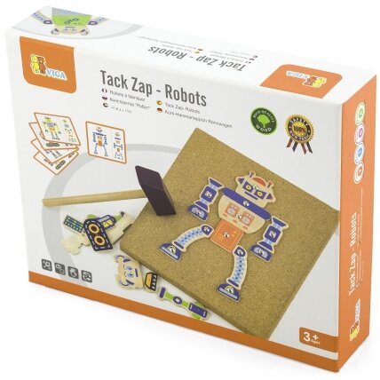VIGA medinė kalimo mozaika Robotai 45 elementai Montessori 13