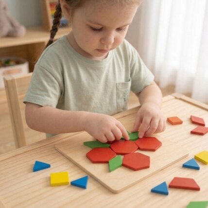 VIGA medinė geometrinė mozaika Dieneso kaladėlės loginė dėlionė Montessori 148 el. 6 VIGA medinė geometrinė mozaika Dieneso kaladėlės loginė dėlionė Montessori 148 el. 6