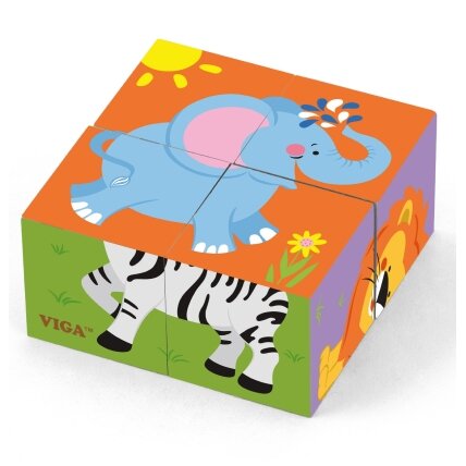 Viga medinė dėlionė Zoo Puzzle 4 kaladėlės 1 Viga medinė dėlionė Zoo Puzzle 4 kaladėlės 1