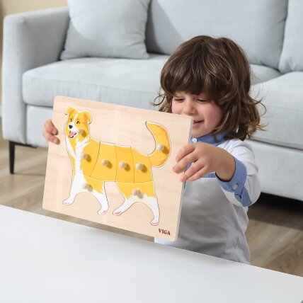 VIGA medinių dėlionių rinkinys 12 dėlionių Gyvūnėliai Montessori + stovas 1 VIGA medinių dėlionių rinkinys 12 dėlionių Gyvūnėliai Montessori + stovas 1