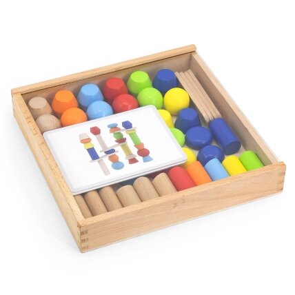 VIGA Medinės geometrinės kaladėlės – dėlionė 52 vnt. 6