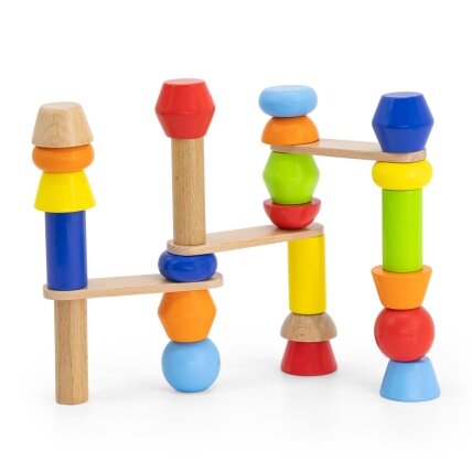 VIGA Medinės geometrinės kaladėlės – dėlionė 52 vnt. 7 VIGA Medinės geometrinės kaladėlės – dėlionė 52 vnt. 7