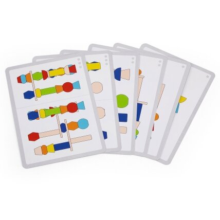VIGA Medinės geometrinės kaladėlės – dėlionė 52 vnt. 9 VIGA Medinės geometrinės kaladėlės – dėlionė 52 vnt. 9