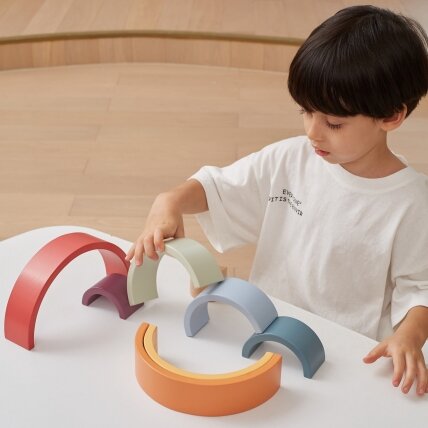 VIGA PolarB Medinis vaivorykštės dėlionė – kūrybinės Montessori kaladėlės 2 VIGA PolarB Medinis vaivorykštės dėlionė – kūrybinės Montessori kaladėlės 2