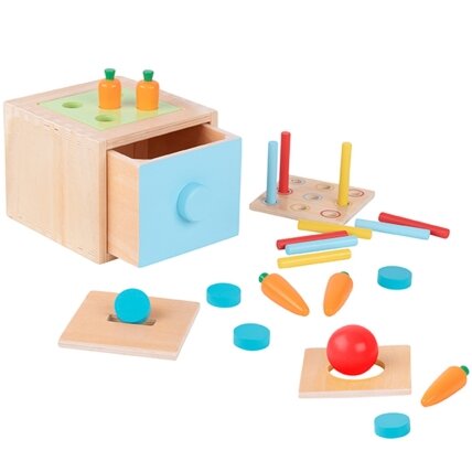 WOOPIE GREEN Medinis edukacinis stalčiukas 4in1 Montessori rūšiuoklis Žaidimas su morkomis FSC 6 WOOPIE GREEN Medinis edukacinis stalčiukas 4in1 Montessori rūšiuoklis Žaidimas su morkomis FSC 6