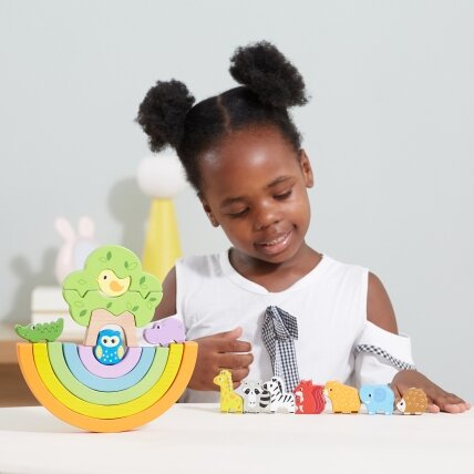 VIGA medinė vaivorykštė – dėlionė, kūrybinės Montessori kaladėlės 2