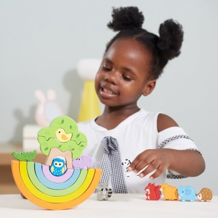 VIGA medinė vaivorykštė – dėlionė, kūrybinės Montessori kaladėlės 4