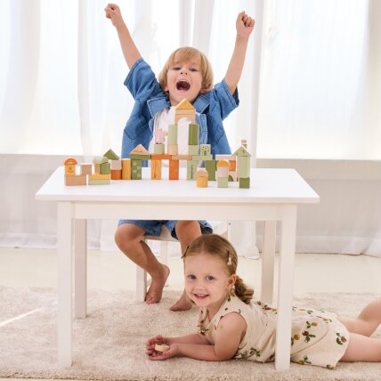 VIGA PolarB medinės kaladėlės Montessori gyvūnai 50 vnt. 2