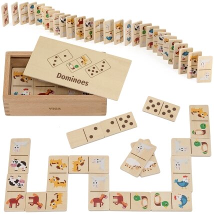 VIGA medinis domino 2in1 Gyvūnai ir skaičiai