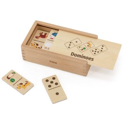 VIGA medinis domino 2in1 Gyvūnai ir skaičiai 3 VIGA medinis domino 2in1 Gyvūnai ir skaičiai 3