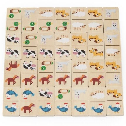 VIGA medinis domino 2in1 Gyvūnai ir skaičiai 7