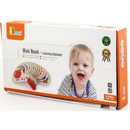 VIGA medinė Montessori knygelė abėcėlės ir anglų kalbos mokymuisi 3