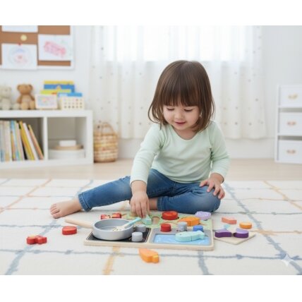 TOOKY TOY Medinė virtuvėlė su priedais – mažojo virėjo rinkinys 1 TOOKY TOY Medinė virtuvėlė su priedais – mažojo virėjo rinkinys 1