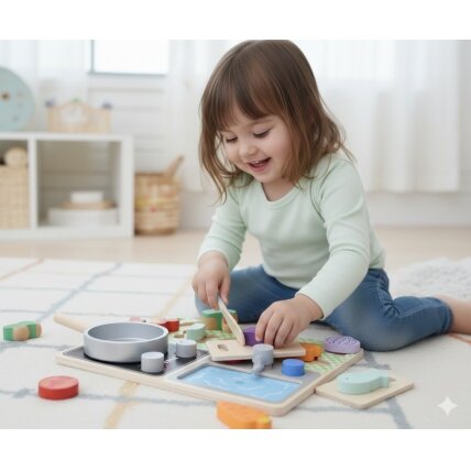 TOOKY TOY Medinė virtuvėlė su priedais – mažojo virėjo rinkinys 2 TOOKY TOY Medinė virtuvėlė su priedais – mažojo virėjo rinkinys 2