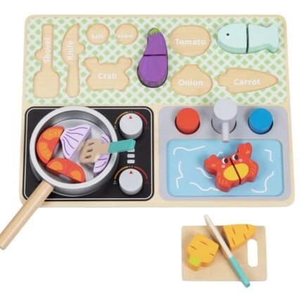 TOOKY TOY Medinė virtuvėlė su priedais – mažojo virėjo rinkinys 5 TOOKY TOY Medinė virtuvėlė su priedais – mažojo virėjo rinkinys 5