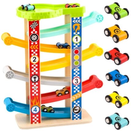 TOOKY TOY Spalvinga nusileidimo trasa automobiliams