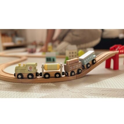 TOOKY TOY Medinės transporto priemonės – vagonėliai su magnetais 4