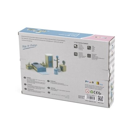 VIGA PolarB lėlių namelio baldų rinkinys Miegamasis 6 VIGA PolarB lėlių namelio baldų rinkinys Miegamasis 6