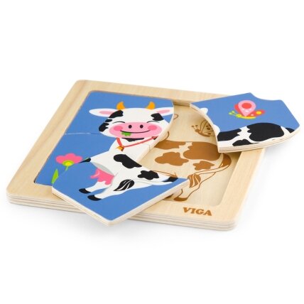 VIGA Patogūs mediniai dėlionės puzzle „Karvutė“ 3 VIGA Patogūs mediniai dėlionės puzzle „Karvutė“ 3