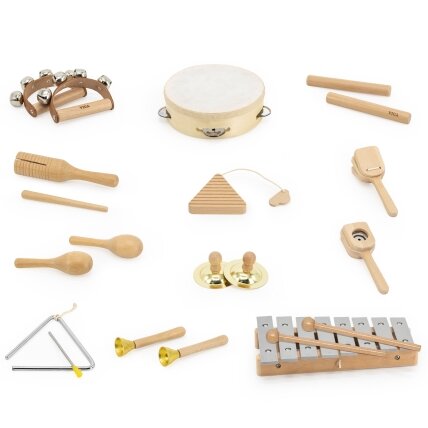 VIGA medinė muzikinė lenta – 12 mušamųjų instrumentų rinkinys 5