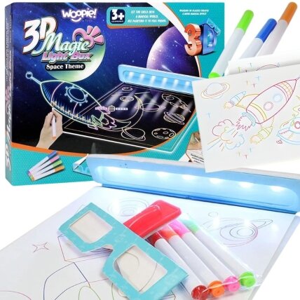WOOPIE Magnetinė 3D piešimo lentelė su LED apšvietimu WOOPIE Magnetinė 3D piešimo lentelė su LED apšvietimu