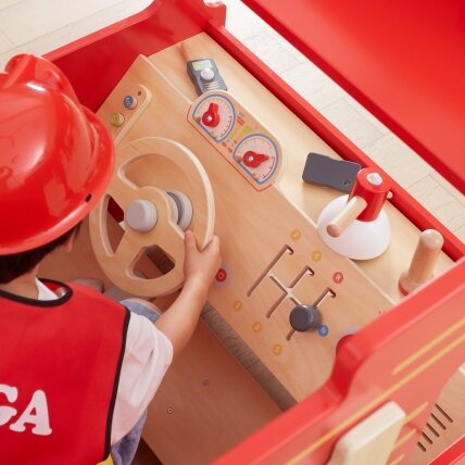 VIGA Didelis medinis gaisrinės automobilis – Montessori žaidimų aikštelė 6