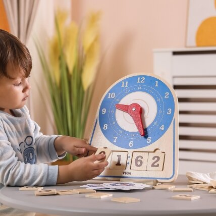 VIGA medinis laikrodis – Montessori laiko ir laikrodžio mokymasis 8