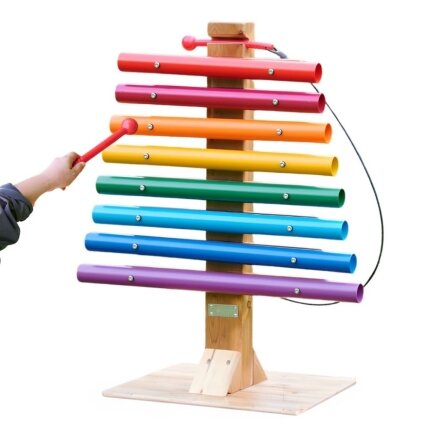 MASTERKIDZ Vaivorykštės muzikos bokštas – vamzdiniai varpeliai, cimbalai