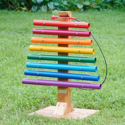 MASTERKIDZ Vaivorykštės muzikos bokštas – vamzdiniai varpeliai, cimbalai 2