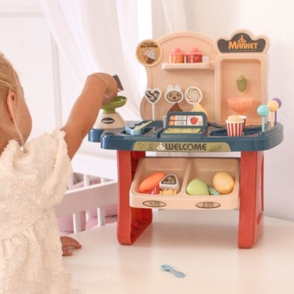 WOOPIE Parduotuvė Supermarketas Pirkinių vežimėlis Ledai Saldainiai + 40 vnt. 3 WOOPIE Parduotuvė Supermarketas Pirkinių vežimėlis Ledai Saldainiai + 40 vnt. 3