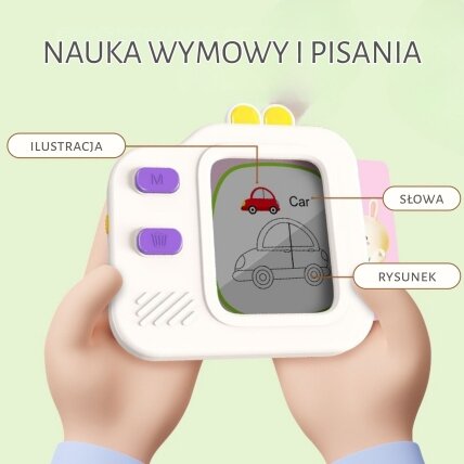 WOOPIE grafinė planšetė LCD znikopis piešimo ir anglų kalbos mokymuisi, kortelių skaitytuvas 120 vnt. 3