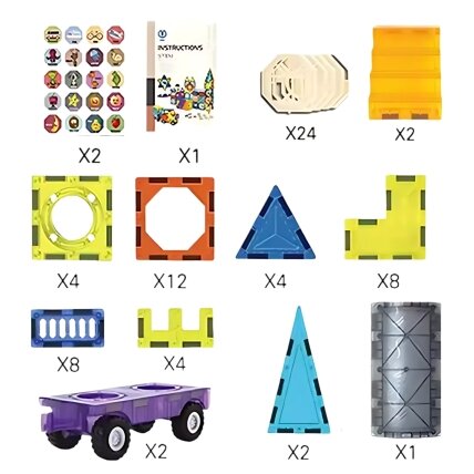 WOOPIE magnetinės 3D kaladėlės Rinkinys Pilis Transporto priemonės 71 vnt. 3 WOOPIE magnetinės 3D kaladėlės Rinkinys Pilis Transporto priemonės 71 vnt. 3