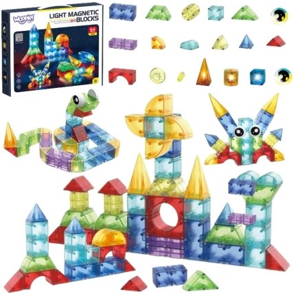 WOOPIE Magnetinės konstrukcinės kaladėlės 3D kubai, edukacinis rinkinys 63 el. WOOPIE Magnetinės konstrukcinės kaladėlės 3D kubai, edukacinis rinkinys 63 el.