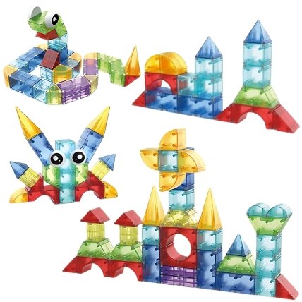 WOOPIE Magnetinės konstrukcinės kaladėlės 3D kubai, edukacinis rinkinys 63 el. 1 WOOPIE Magnetinės konstrukcinės kaladėlės 3D kubai, edukacinis rinkinys 63 el. 1