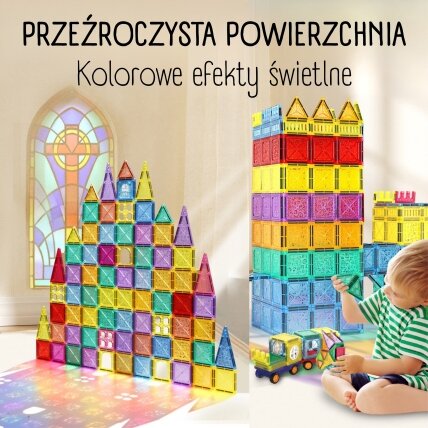 WOOPIE magnetinės konstrukcinės 3D kaladėlės edukacinis rinkinys Pilis Transporto priemonės 110 el. 2 WOOPIE magnetinės konstrukcinės 3D kaladėlės edukacinis rinkinys Pilis Transporto priemonės 110 el. 2