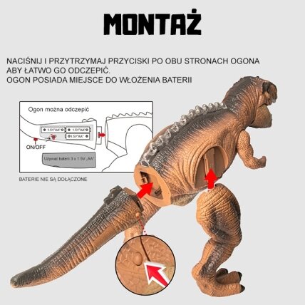 WOOPIE Nuotoliniu būdu valdomas RC robotas dinozauras T-Rex 8
