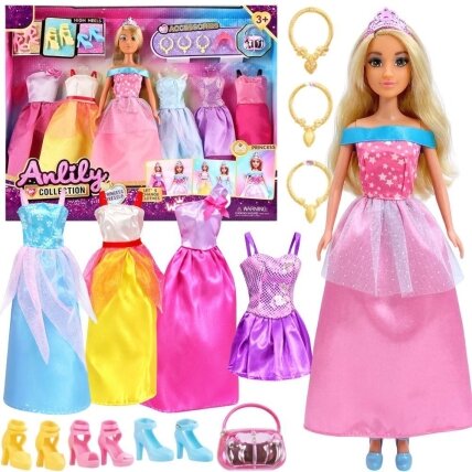 WOOPIE ROYAL 5 balių suknelių rinkinys su aksesuarais ir lėle WOOPIE ROYAL 5 balių suknelių rinkinys su aksesuarais ir lėle