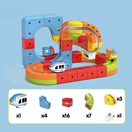 WOOPIE Magnetinės kaladėlės – levituojantis trasa 32 el. 6 WOOPIE Magnetinės kaladėlės – levituojantis trasa 32 el. 6