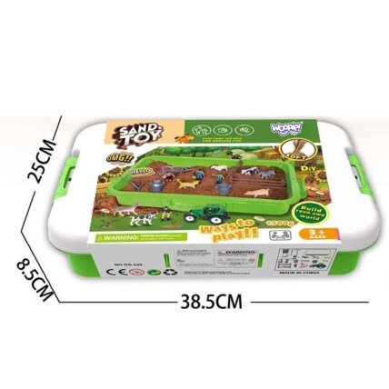 WOOPIE Kinetinio smėlio rinkinys Ūkis lagamine Traktorius Gyvūnai 1500g 4 WOOPIE Kinetinio smėlio rinkinys Ūkis lagamine Traktorius Gyvūnai 1500g 4
