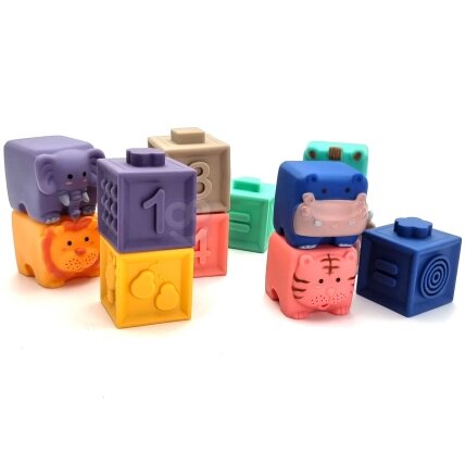 WOOPIE BABY sensorinės kaladėlės, spaudžiamos dėlionės, garsas, skaičiavimo mokymasis, 12 vnt. 4