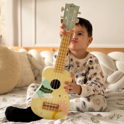 CLASSIC WORLD Medinė ukulelė gitara vaikams, mėlyna 2 CLASSIC WORLD Medinė ukulelė gitara vaikams, mėlyna 2