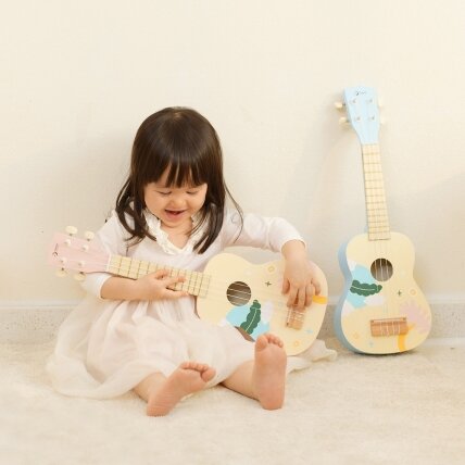 CLASSIC WORLD Medinė ukulelė gitara vaikams, mėlyna 7