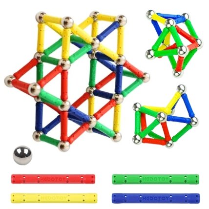 WOOPIE magnetinės konstrukcinės 3D kaladėlės 58 vnt. 1 WOOPIE magnetinės konstrukcinės 3D kaladėlės 58 vnt. 1